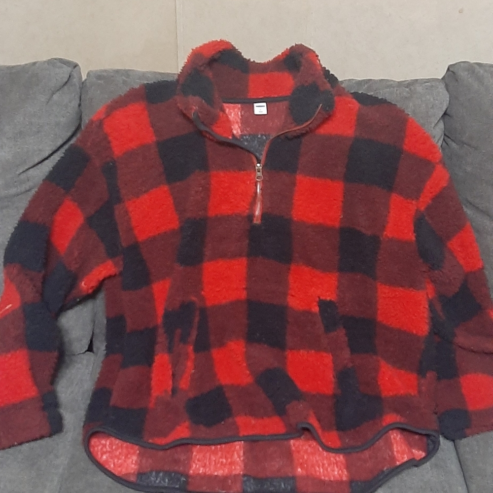Buffalo plaid Old navy sherpa quarter zip